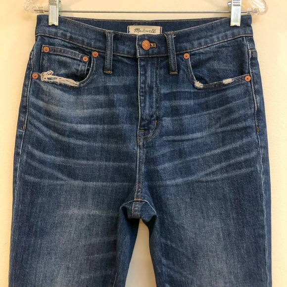 Madewell The High Rise Slim Boyjean Classic Dark Wash Denim Jeans Women's 26 - Picture 6 of 10